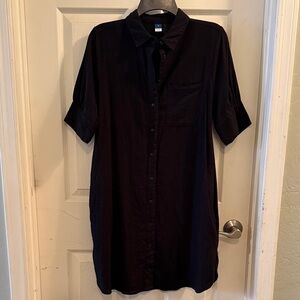 Old Navy Women's Dark Button Down Shirt Dress